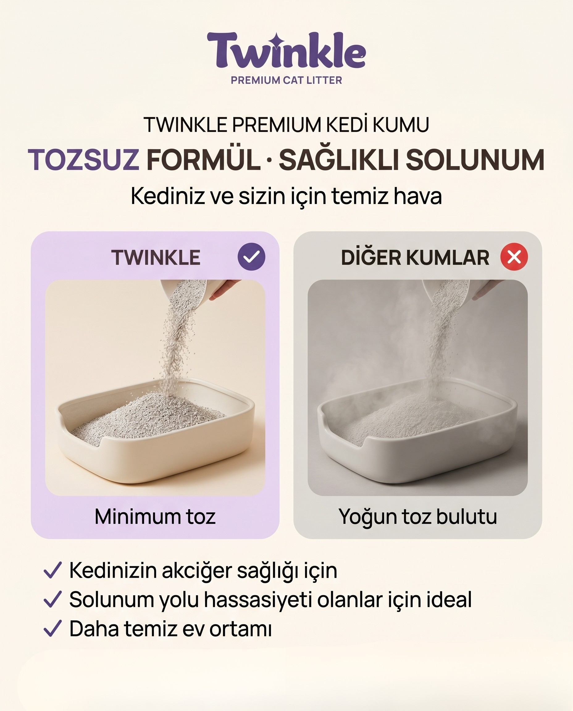 Aktif Karbonlu Bentonit Kedi Kumu 10 L – Süper Topaklanan, %100 Doğal ve Yüksek Koku Kontrolü - 5
