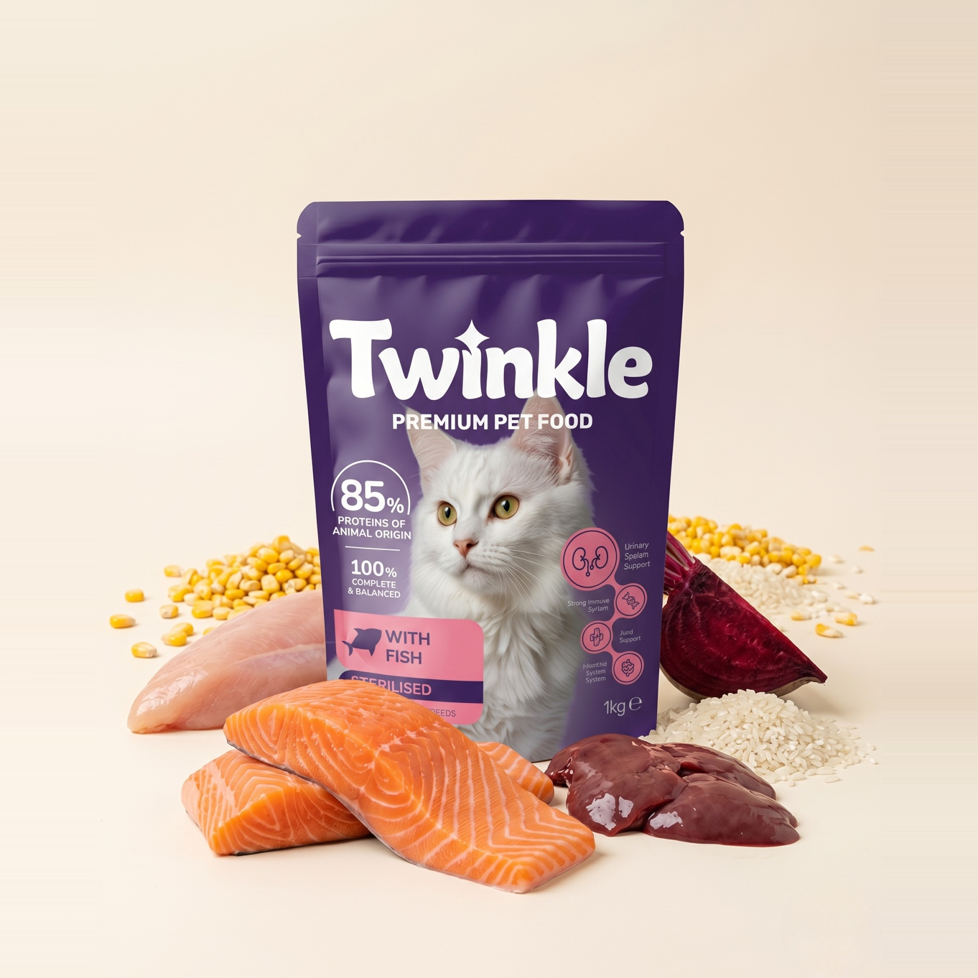 Twinkle Balıklı Kısırlaştırılmış Kedi Maması 1 Kg x 2 Ekonomik Paket - 2