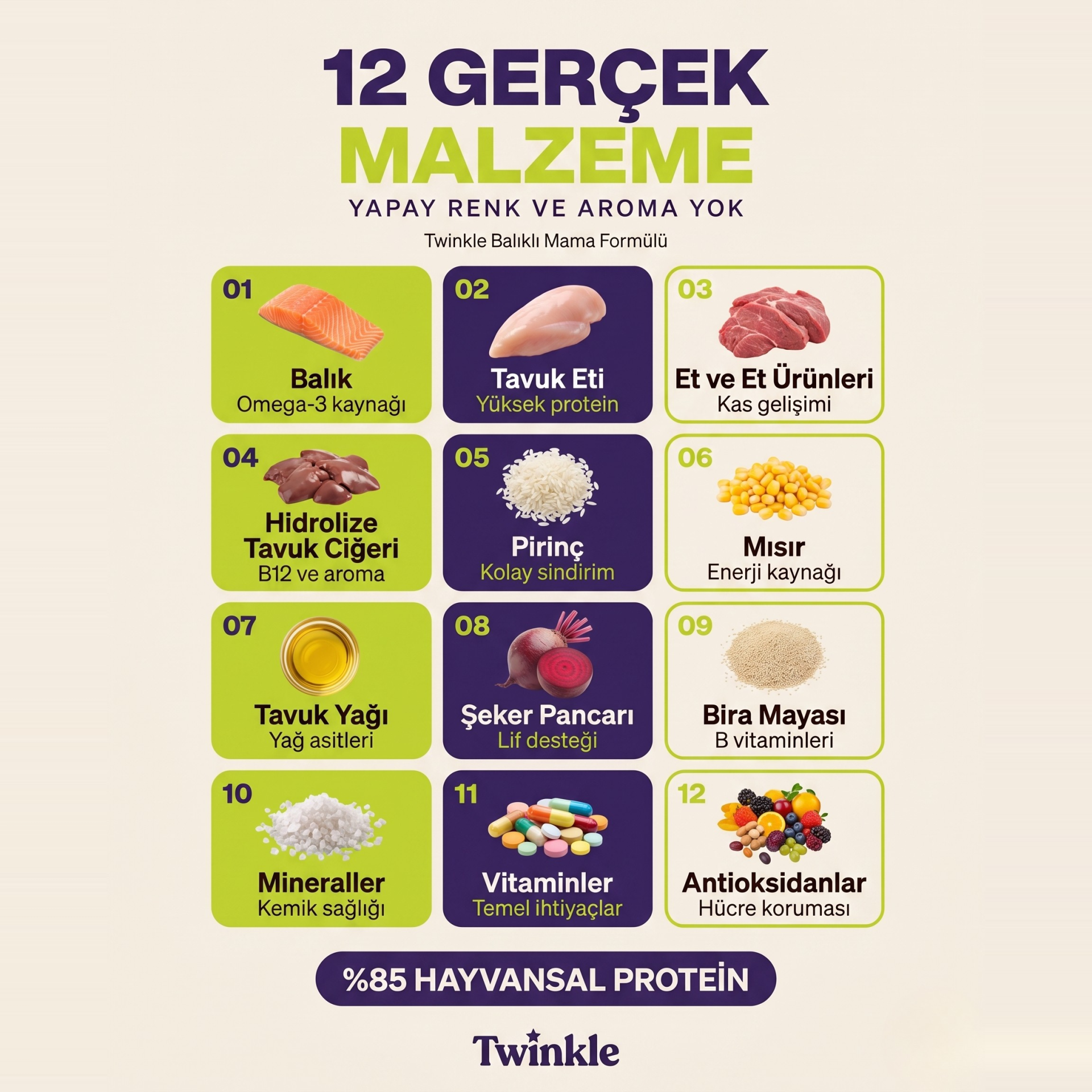 Twinkle Balıklı Kısırlaştırılmış Kedi Maması 1 Kg x 2 Ekonomik Paket - 3