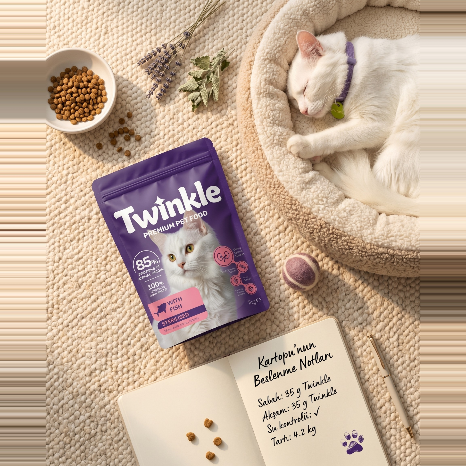 Twinkle Balıklı Kısırlaştırılmış Kedi Maması 1 Kg x 2 Ekonomik Paket - 6