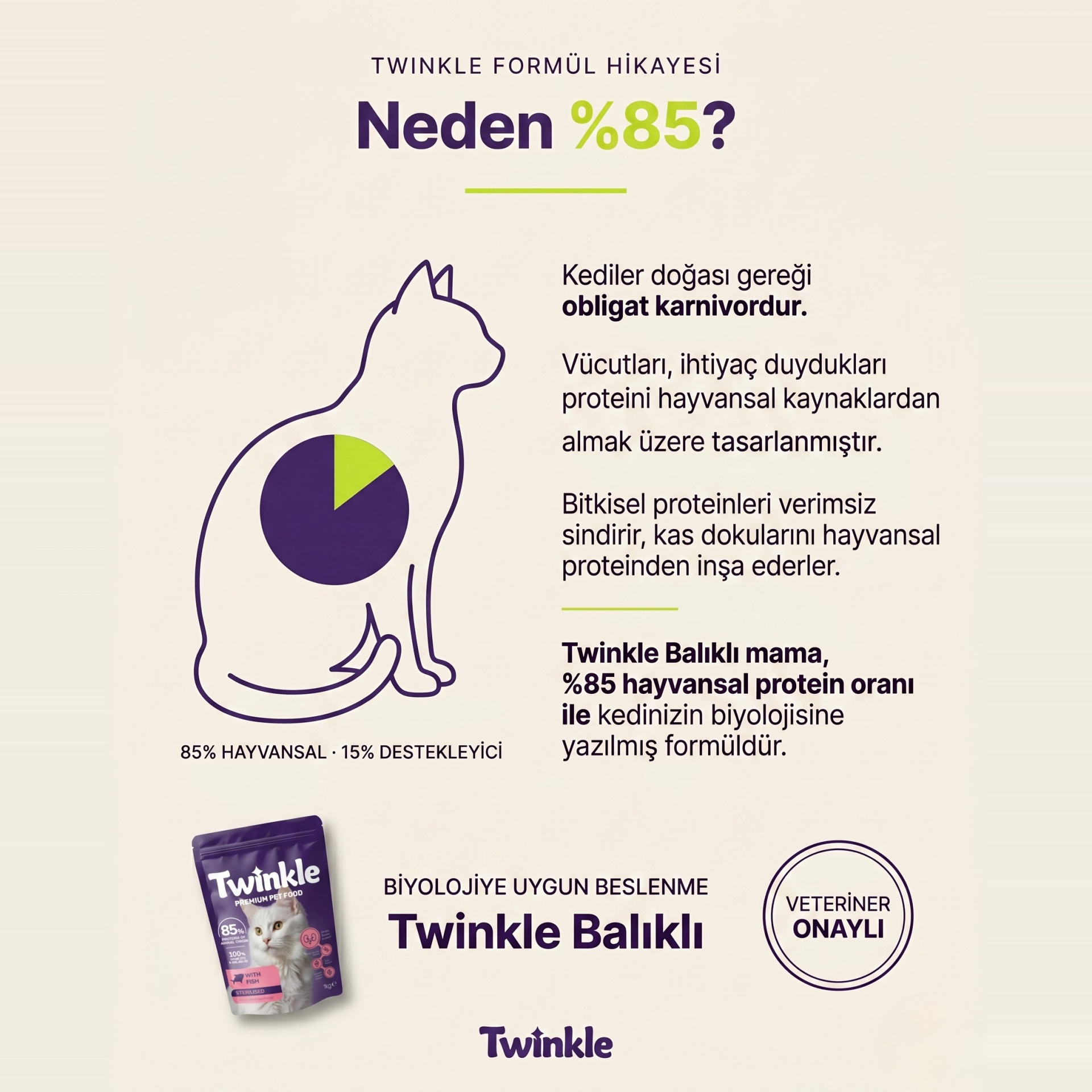 Twinkle Balıklı Kısırlaştırılmış Kedi Maması 1 Kg x 2 Ekonomik Paket - 7