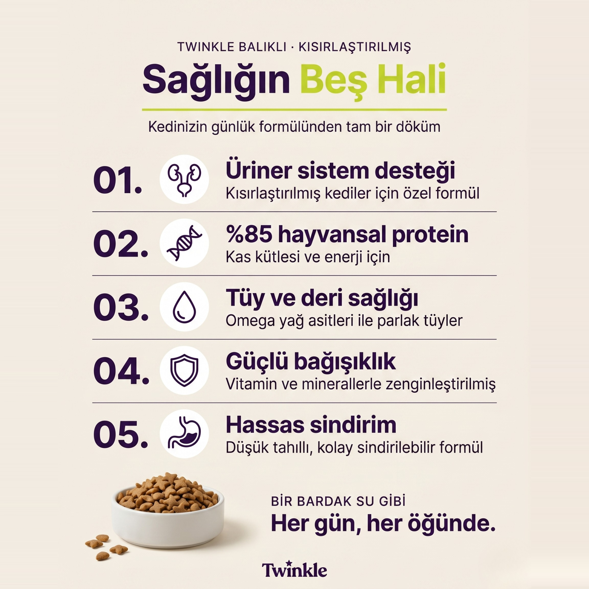 Twinkle Balıklı Kısırlaştırılmış Kedi Maması 1 Kg x 2 Ekonomik Paket - 8