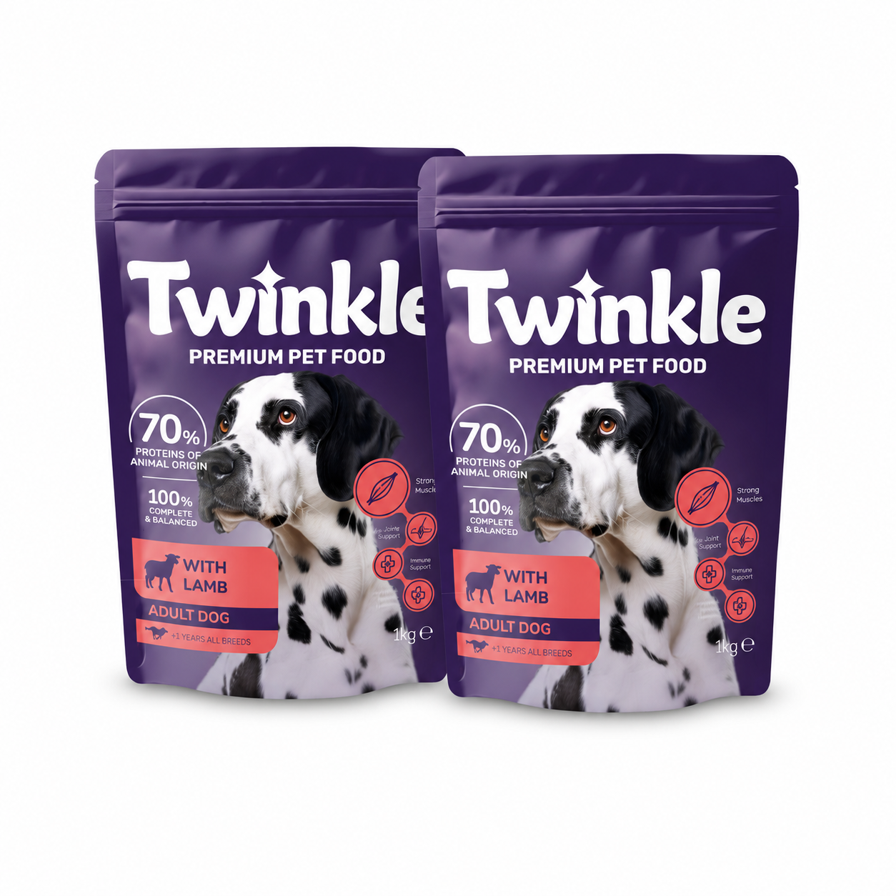 Lamm-Trockenfutter für Erwachsene Hunde 1 kg x 2 Sparpaket