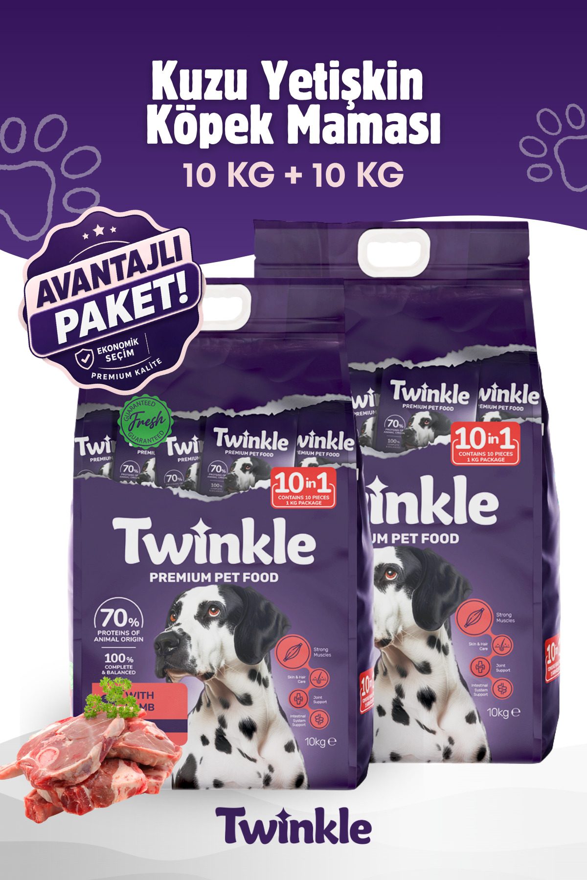 Twinkle Balıklı Kısırlaştırılmış Kedi Maması 1 Kg x 2 Ekonomik Paket