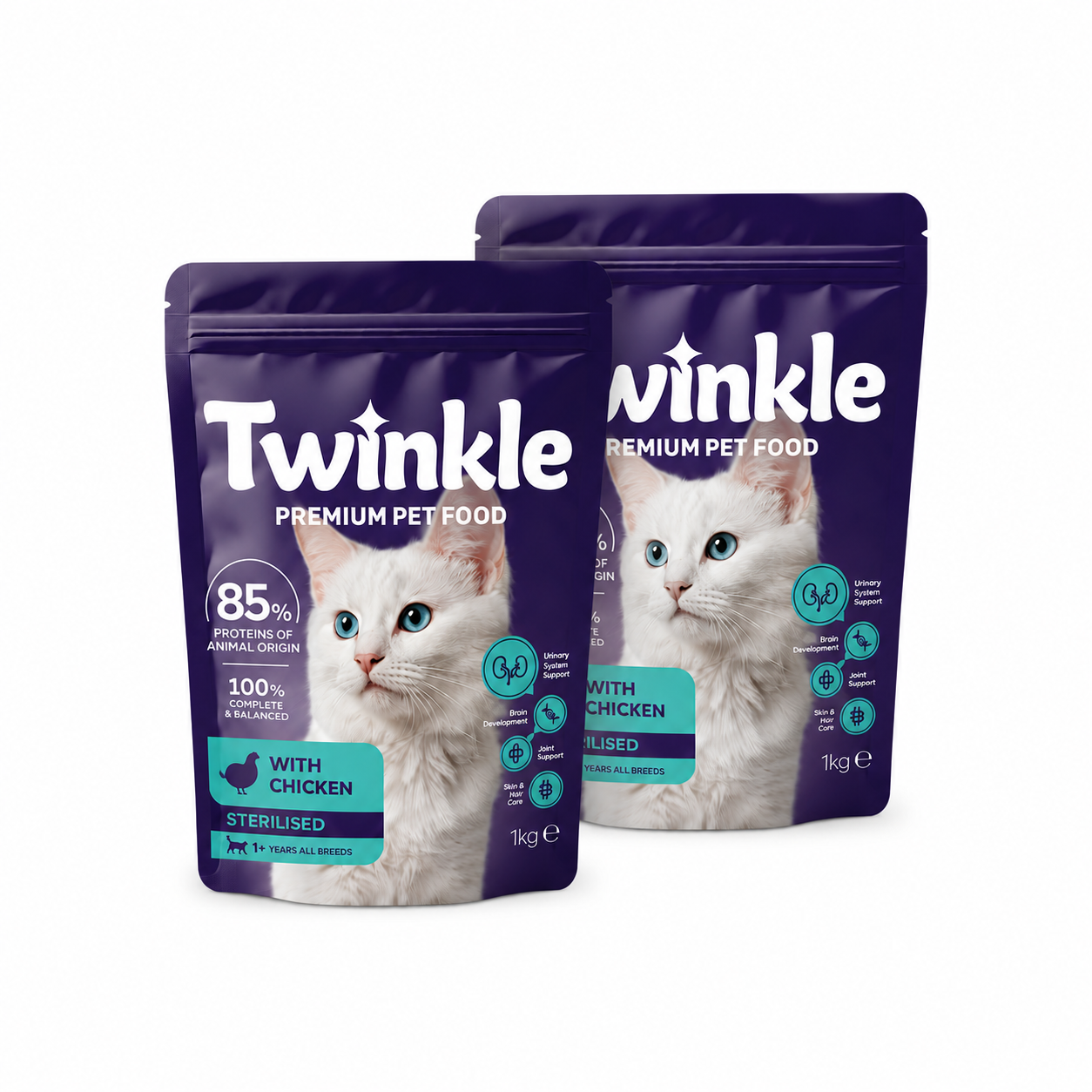 Alimento para Gatos Adultos Esterilizados con Pollo 1 kg x 2 – Nutrición Completa y Equilibrada