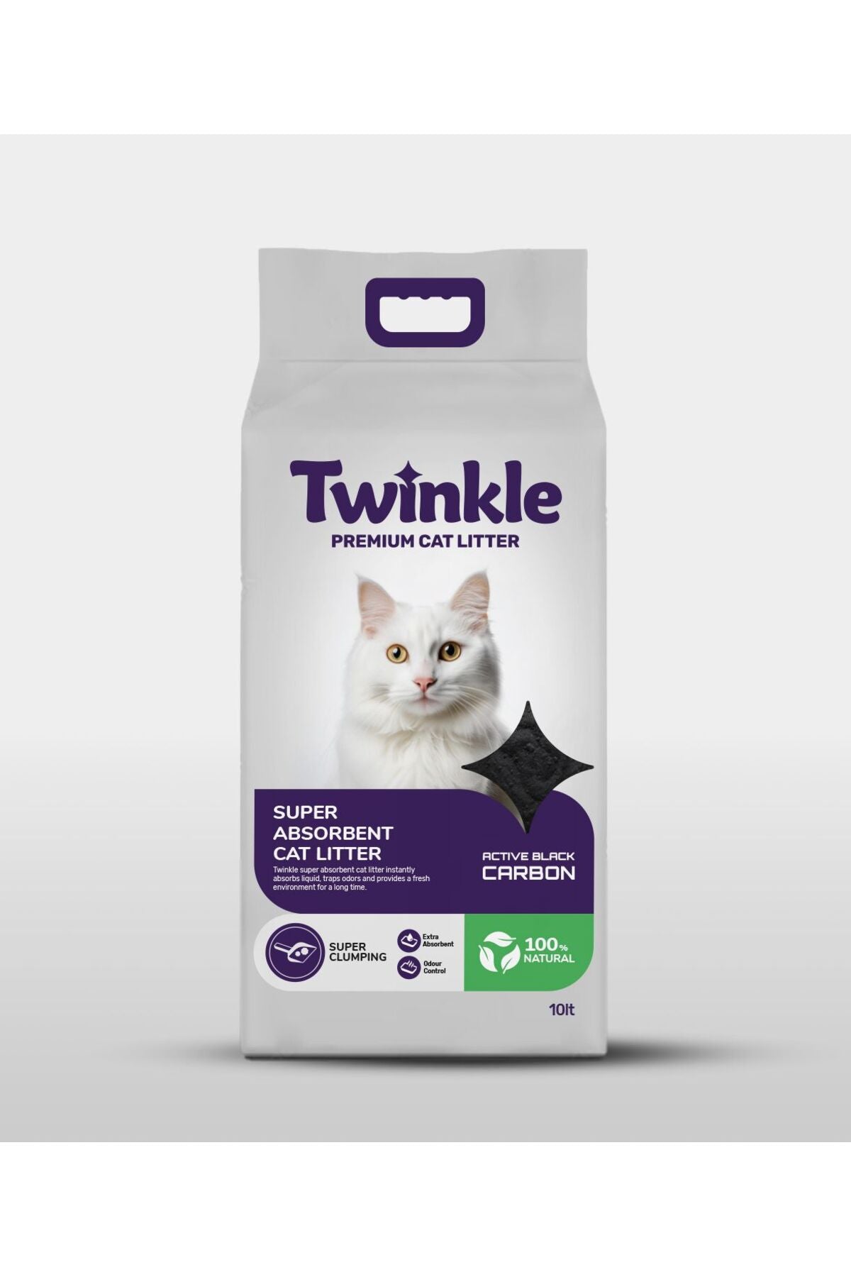 Twinkle Cat Litter Active Carbon Unscented Natural (10 kg)