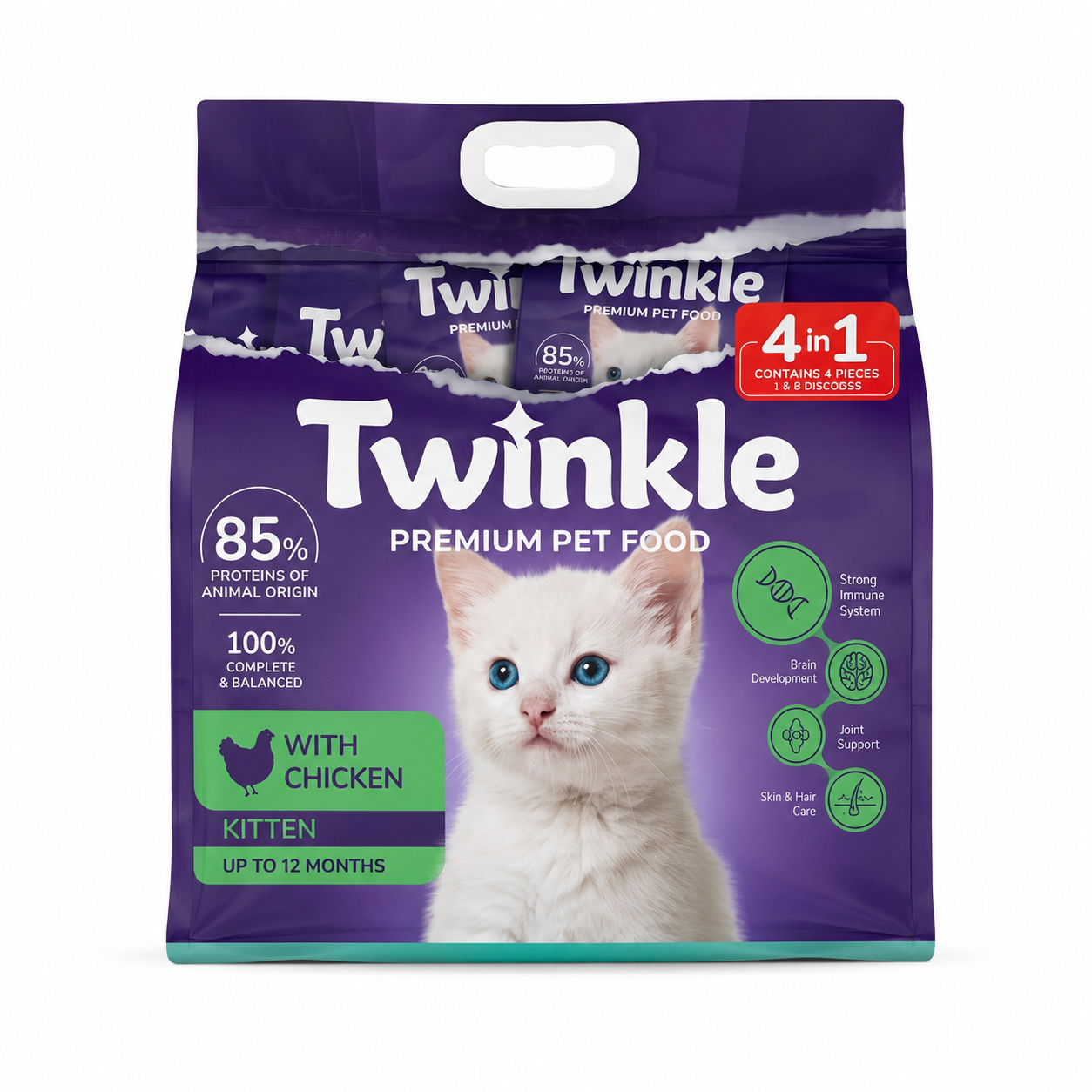 Twinkle Alimento con Pollo para Gatitos 4 kg (4 in 1)