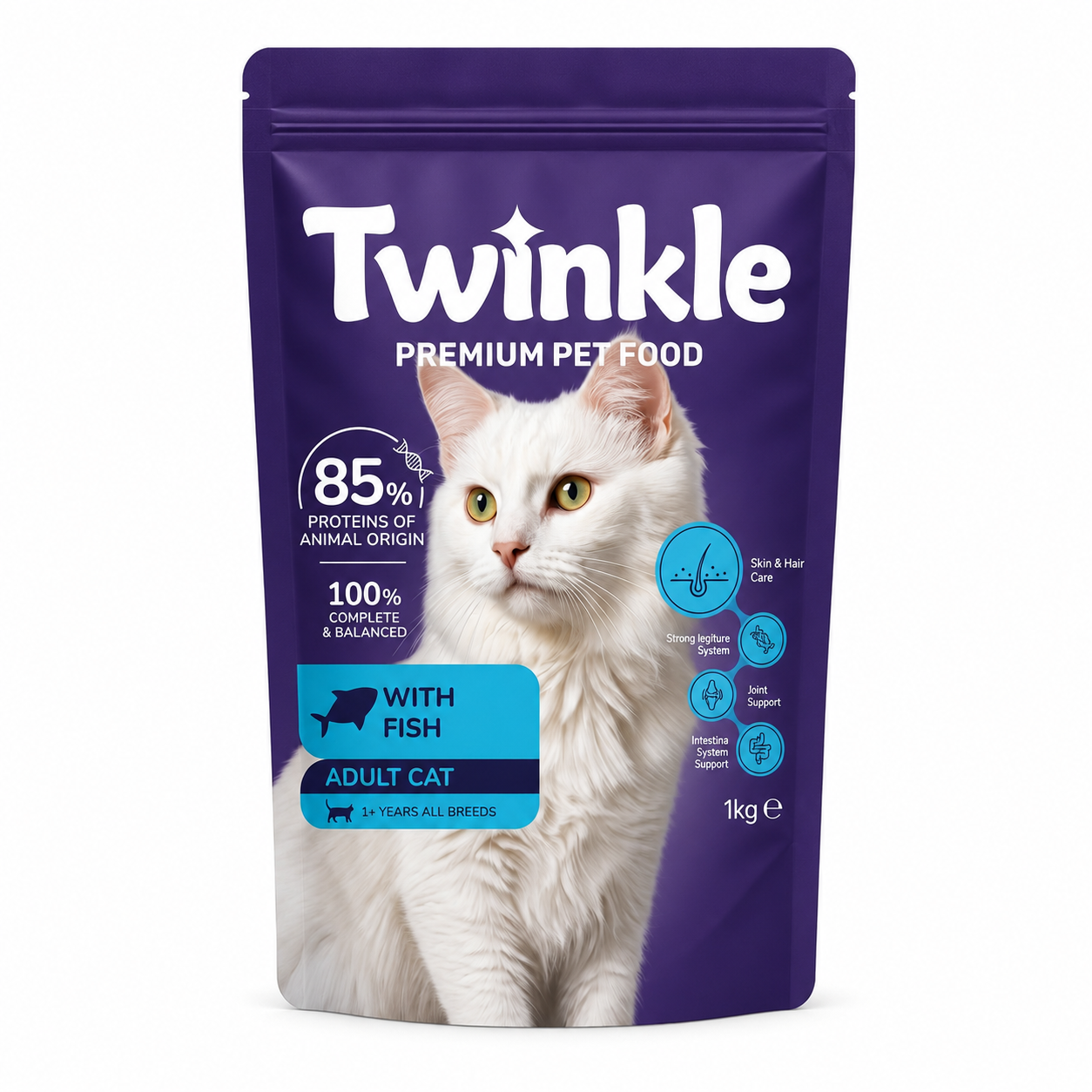 Katzenfutter mit Fisch für Erwachsene Katzen 1 kg - Vollwertig und Ausgewogen