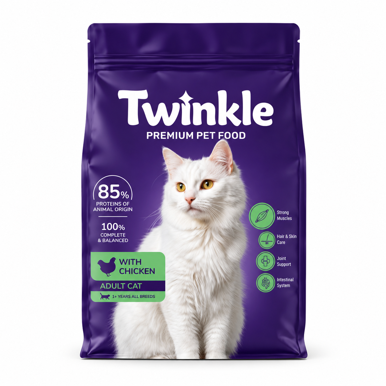 Croquettes Complètes et Équilibrées au Poulet pour Chats Adultes 4 kg